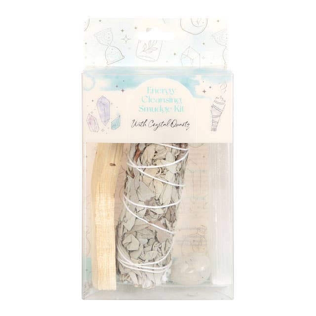 White Sage Smudge Kit with Clear Quartz Crystal