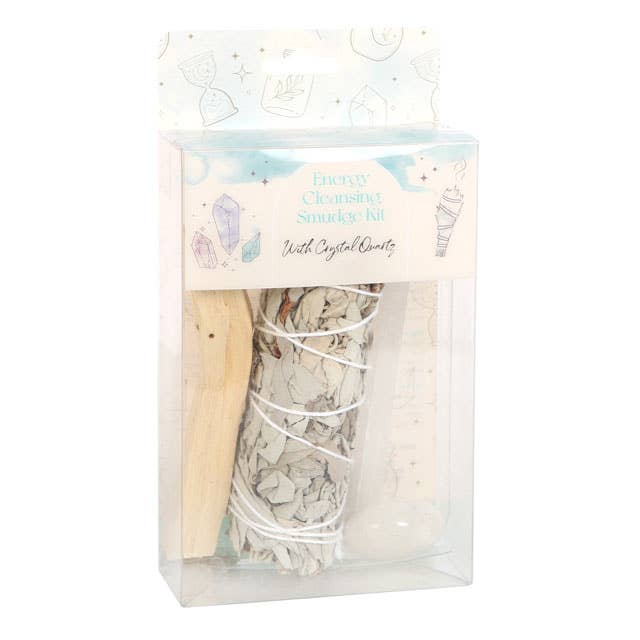 White Sage Smudge Kit with Clear Quartz Crystal