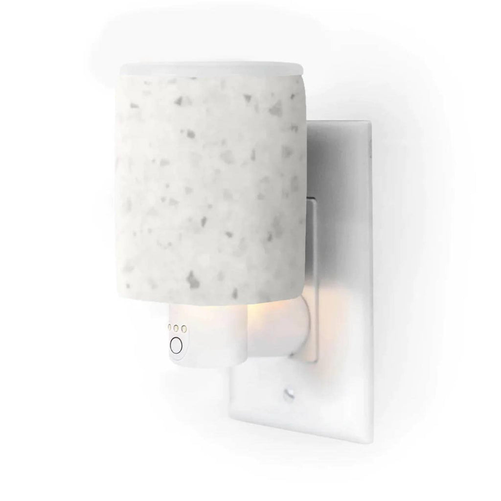 Outlet Wax Melt Warmer with 3,6, and 9 Hour Timer: White Terrazzo