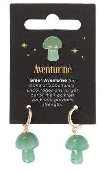 Gemstone Mushroom Earrings